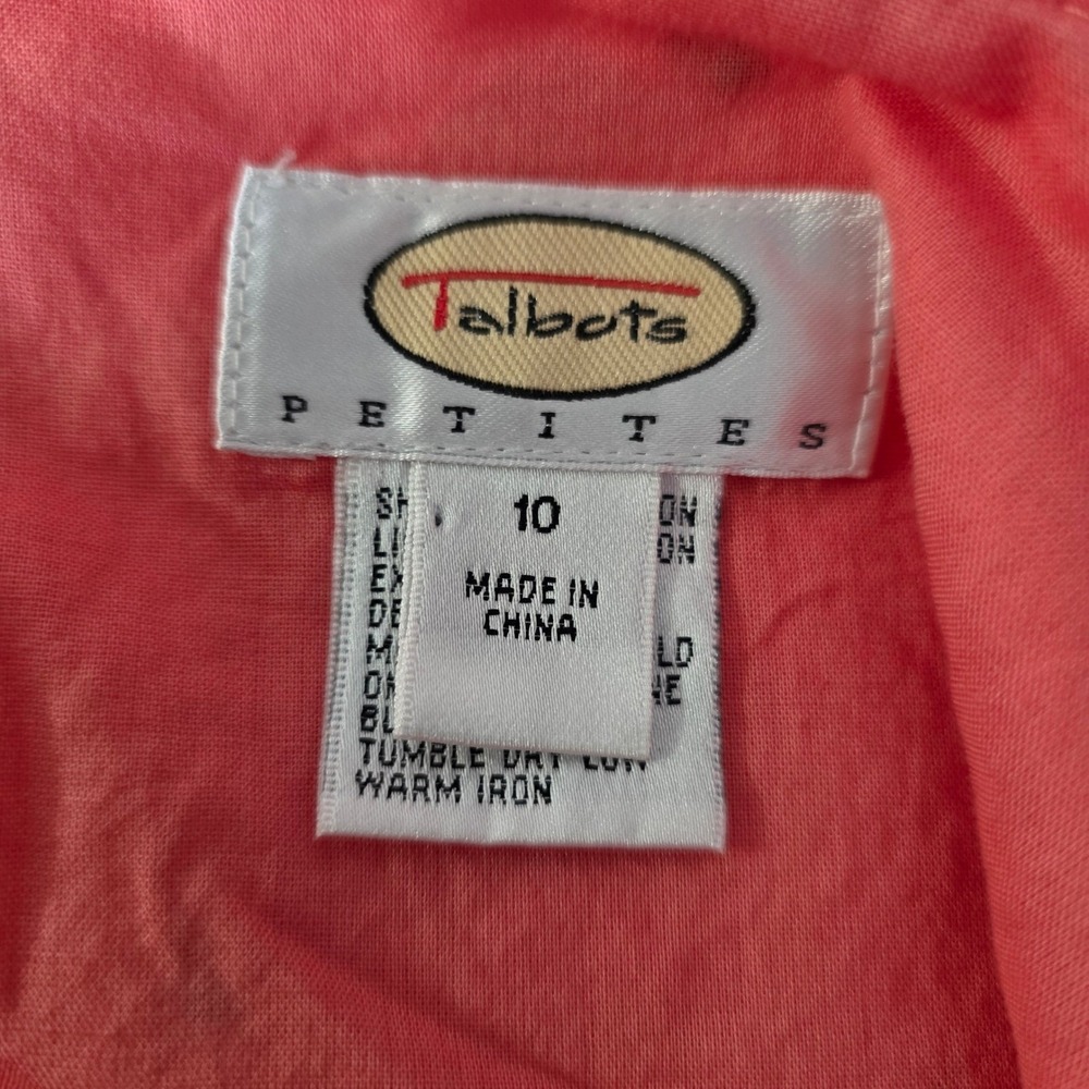 Talbots Cotton Flamingo Skirt Womens 10P Coral Embroirdery Preppy Vacation - Picture 8 of 9